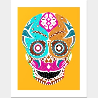 skull candy in wrestling mask ecopop pattern Posters and Art